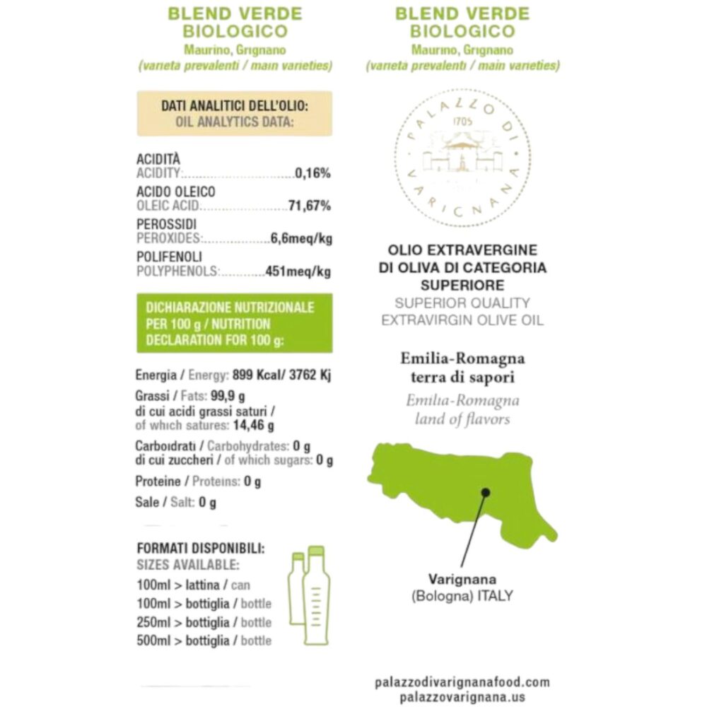 Olio Extravergine di oliva  Blend Verde 500 ml. - immagine 3