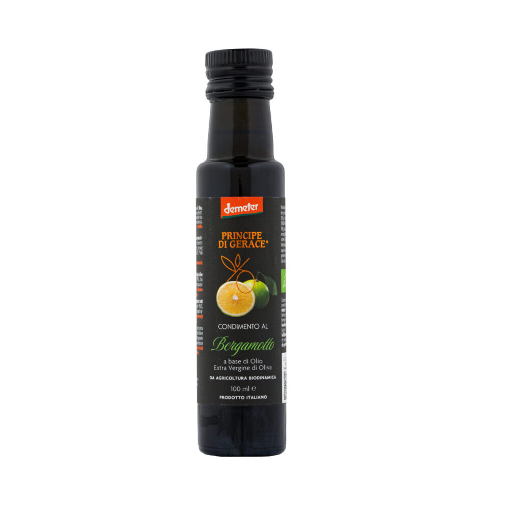 Condimento al Bergamotto a base di olio evo Demeter, Principe di Gerace100 ml.