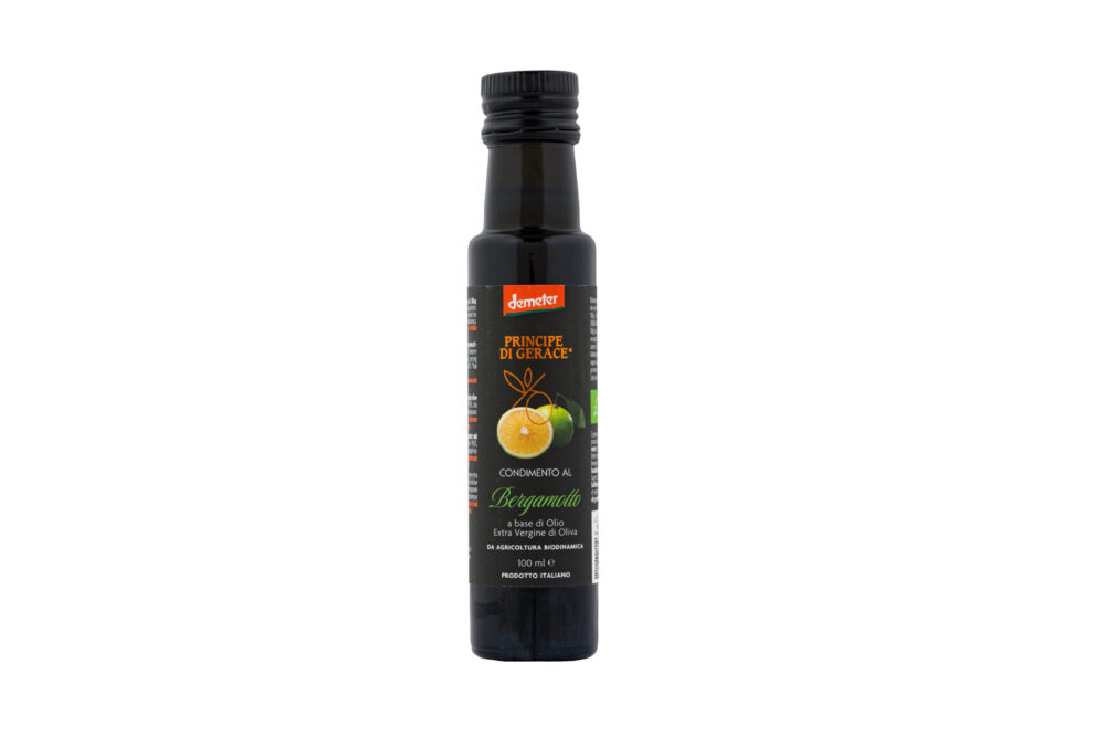 Condimento al Bergamotto a base di olio evo Demeter, Principe di Gerace100 ml.