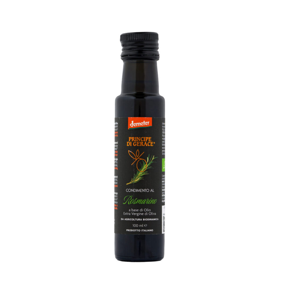 Condimento al Rosmarino a base di olio evo Principe di Gerace, Demeter 100 ml.