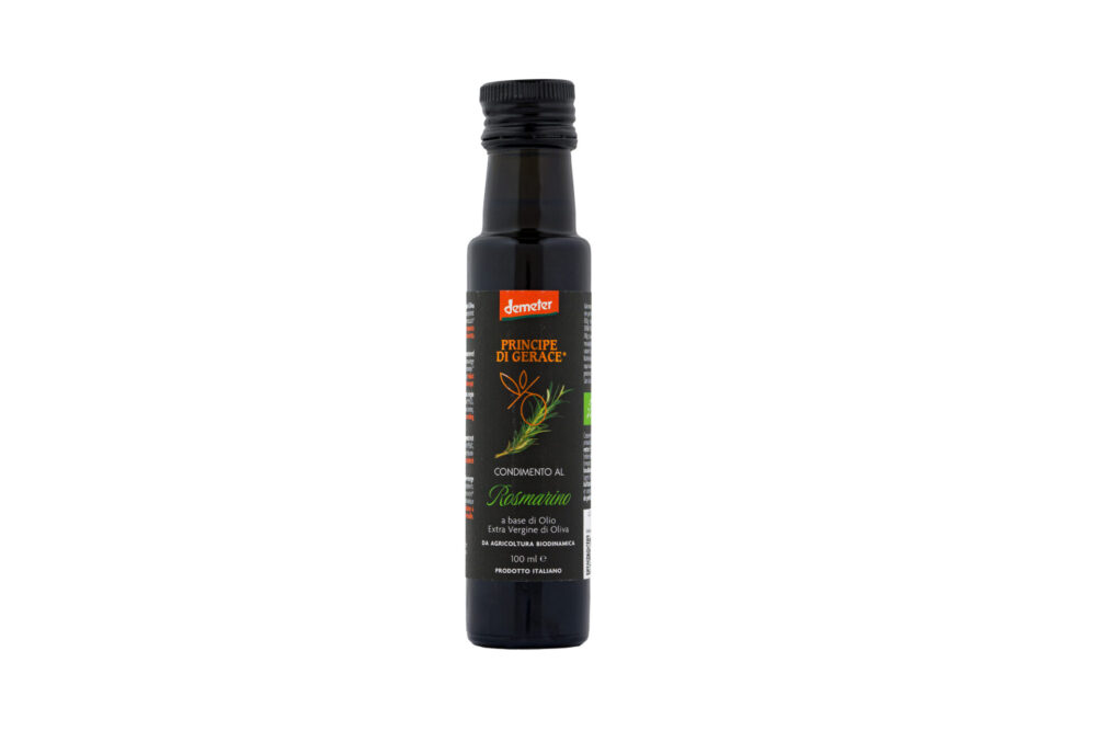 Condimento al Rosmarino a base di olio evo Principe di Gerace, Demeter 100 ml.