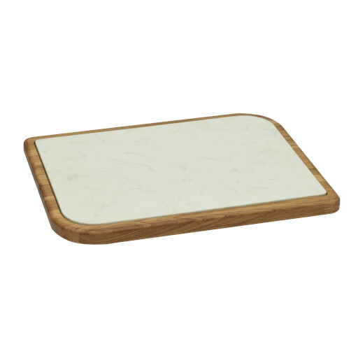 CHEESE PLACE PIATTO FORMAGGIO  ROVERE CON INSERTO IN MARMO MM  370X280X20