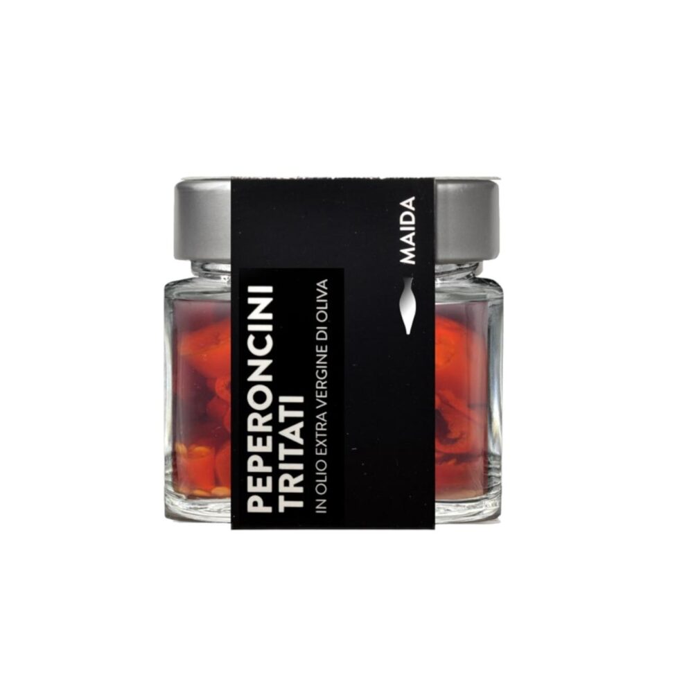 PEPERONCINI TRITATI IN OLIO EXTRA VERGINE DI OLIVA 190 gr.