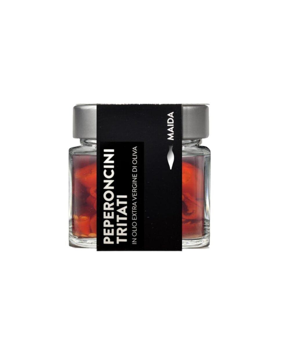 PEPERONCINI TRITATI IN OLIO EXTRA VERGINE DI OLIVA 190 gr.