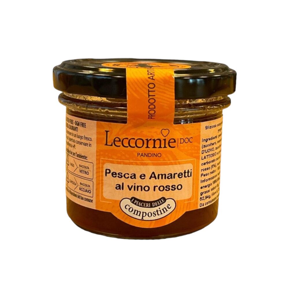 Composta di Pesca e Amaretti al Vino Rosso 120 gr.